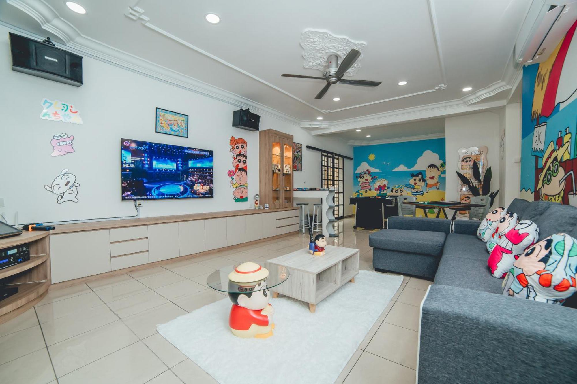 Pangsapuri Shinchan Chill 14pax Landed Pooltable Ktv Bbq Bukit Indah